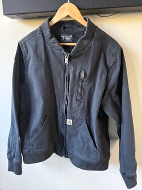 Carhartt Rugged Flex Bomber Jacket Womens 2XL Black Canvas Full Zip 0J2524-W